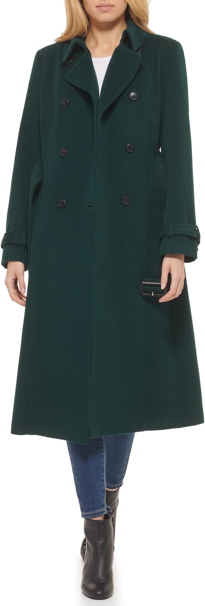 Women's Signature Wool Trench Coat: Premium wool-blend long trench coat featuring a sophisticated, sleek silhouette. Designed to blend classic elegance with modern warmth.