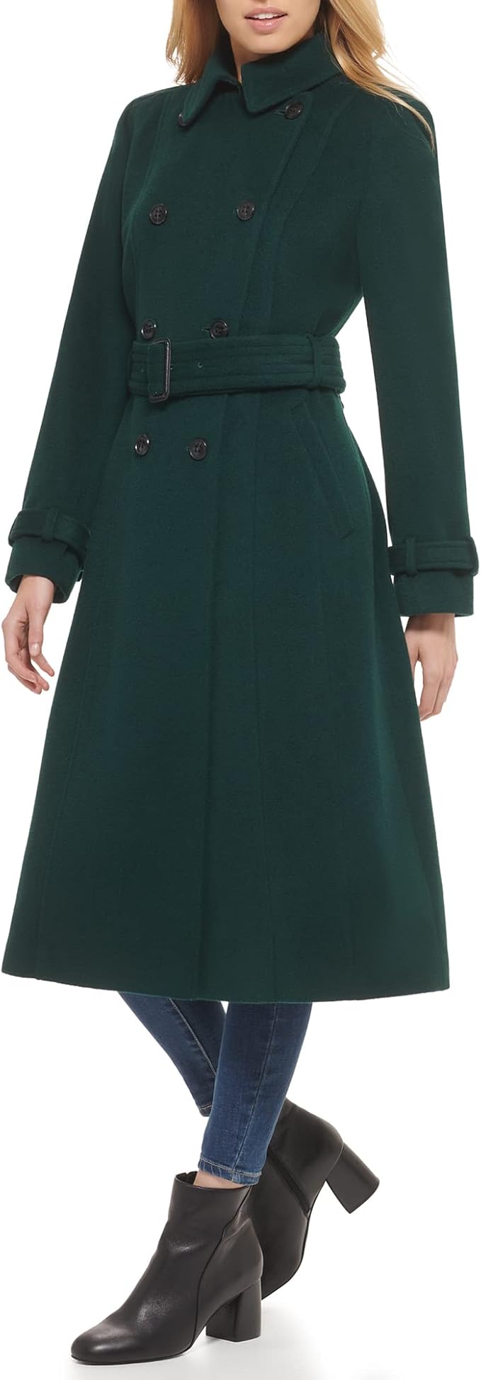 Women's Signature Wool Trench Coat: Premium wool-blend long trench coat featuring a sophisticated, sleek silhouette. Designed to blend classic elegance with modern warmth.