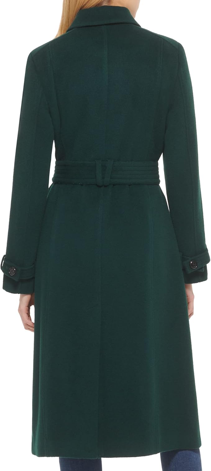 Women's Signature Wool Trench Coat: Premium wool-blend long trench coat featuring a sophisticated, sleek silhouette. Designed to blend classic elegance with modern warmth.