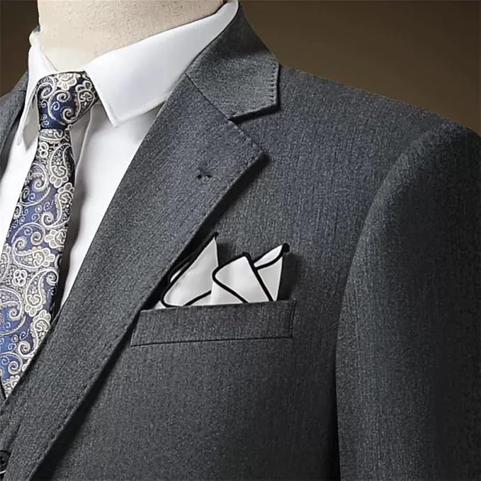 Men's Slim Grey Three-Piece Suit: Sharp, slim-fit business formal suit featuring a lightweight, thin fabric construction.