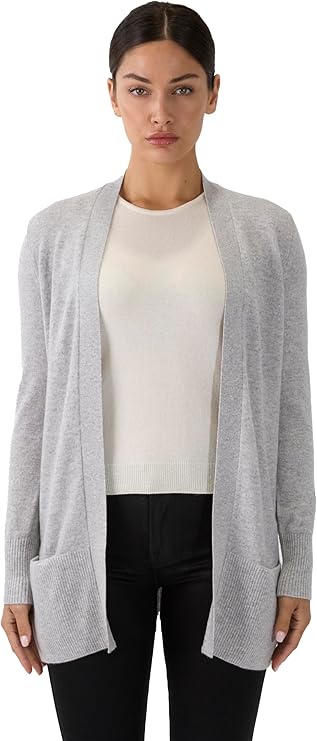 Women's 100% Cashmere Long Cardigan: Premium open-front sweater crafted from pure cashmere. Features a luxurious, longline silhouette for effortless layering and elegant warmth.
