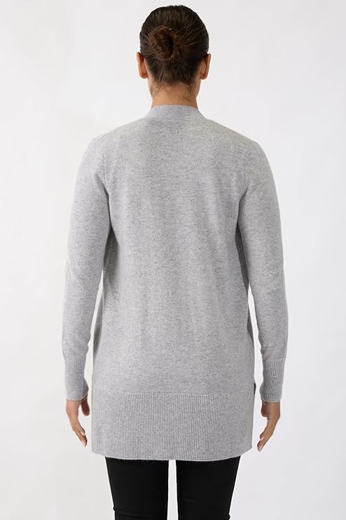 Women's 100% Cashmere Long Cardigan: Premium open-front sweater crafted from pure cashmere. Features a luxurious, longline silhouette for effortless layering and elegant warmth.